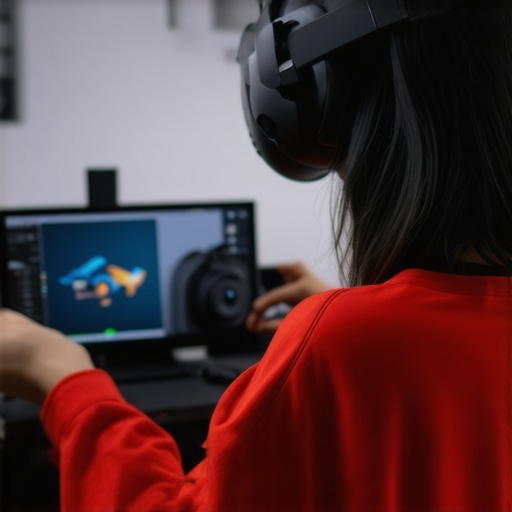 Person customizing VR headset with accessories and firmware updates